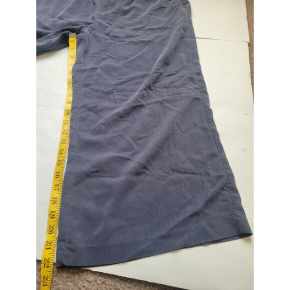 Pure Jill Blue Sand Washed Elastic Waist Cropped Wide Leg Size L Lagenlook - Picture 5 of 8